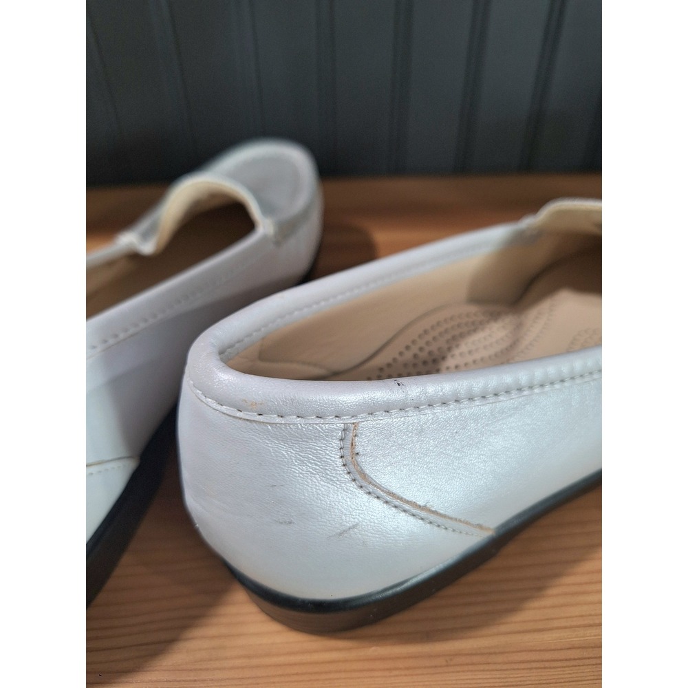 SAS San Antonio‎ Shoemakers Pearl Silver Leather Loafers Women 9W - Picture 5 of 7